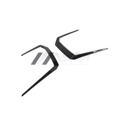Side angle view of Lamborghini Urus pre-preg carbon fibre front bumper canards – ASM Tuning premium aero styling