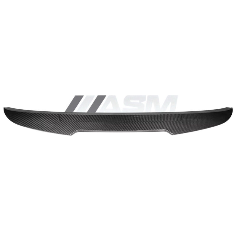 Close-up of BMW F30/M3 F80 PS Style carbon fibre rear spoiler