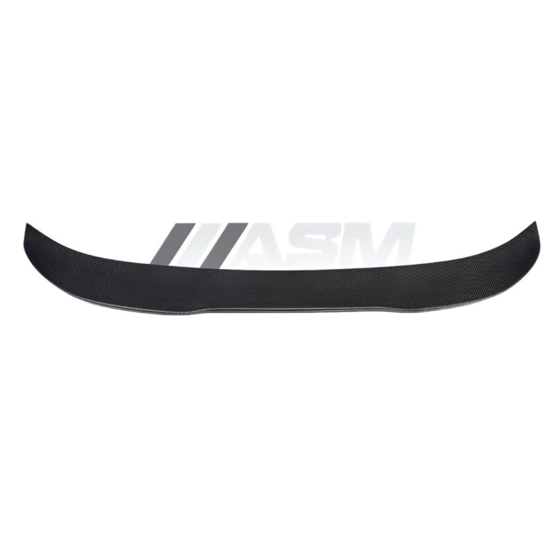 Side angle view of BMW M2 F87 with PSM Style carbon fibre rear spoiler lightweight trunk lip