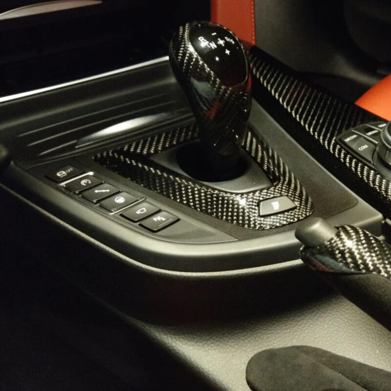 BMW M4 F82/F83 Carbon Fibre Alcantara Gear Selector Surround – M Performance Interior Trim