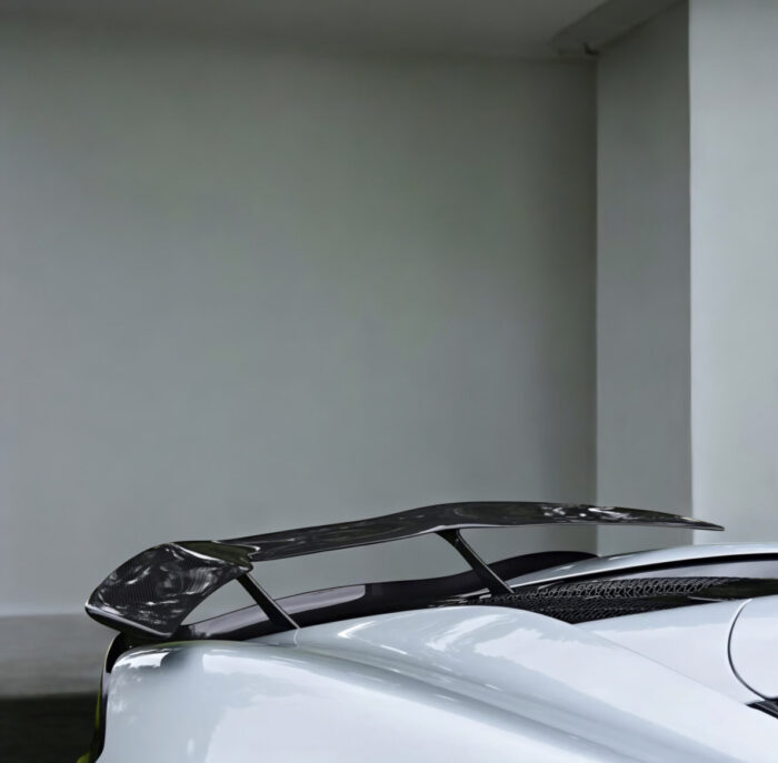 Angle View Of Carbon Fibre Rear Wing Spoiler For Mclaren 570Gt Gloss-Finish Lightweight Aerodynamic Wing