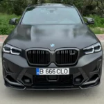 BMW X3M X4M LCI carbon fibre induction trims installed – front view showcasing pre-preg air inlet covers for aggressive styling and airflow
