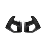 Product shot of BMW X3M X4M LCI dry carbon fibre induction trims – lightweight air inlet covers for front bumper upgrade