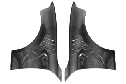 BMW M2 F87 / M2C carbon fibre front fenders – pair of ASM vented wings laid side-by-side for full set display