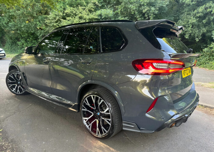 Side Angle View Of Bmw X5M F95 Carbon Fibre Rocker Extensions – Asm Performance Aerodynamic Design