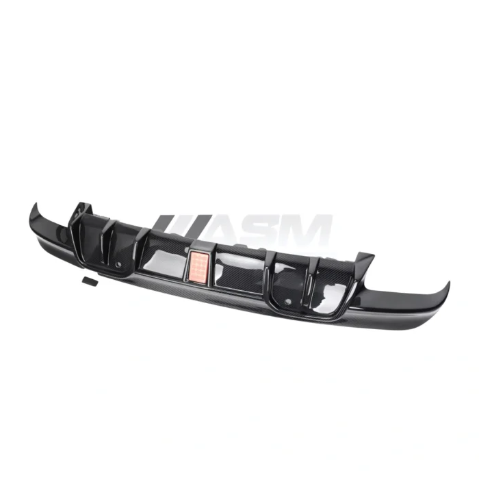 Angled Top View Of Aggressive Carbon Fibre Rear Diffuser For Bmw X5M F95