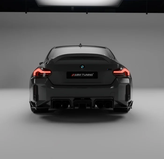 Full Rear View Of Bmw G87 M2 With Asm Carbon Lower Valance