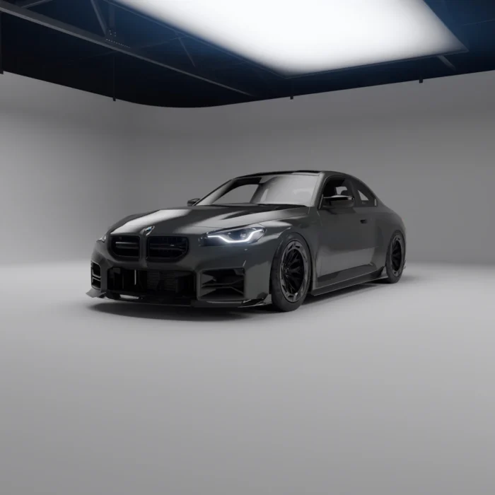 Bmw G87 M2 Dry Carbon Front Lip – Studio Shot Of Full Vehicle With Splitter Installed