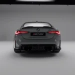 Direct rear view of grey BMW M4 G82 showcasing full ASM rear diffuser fitment