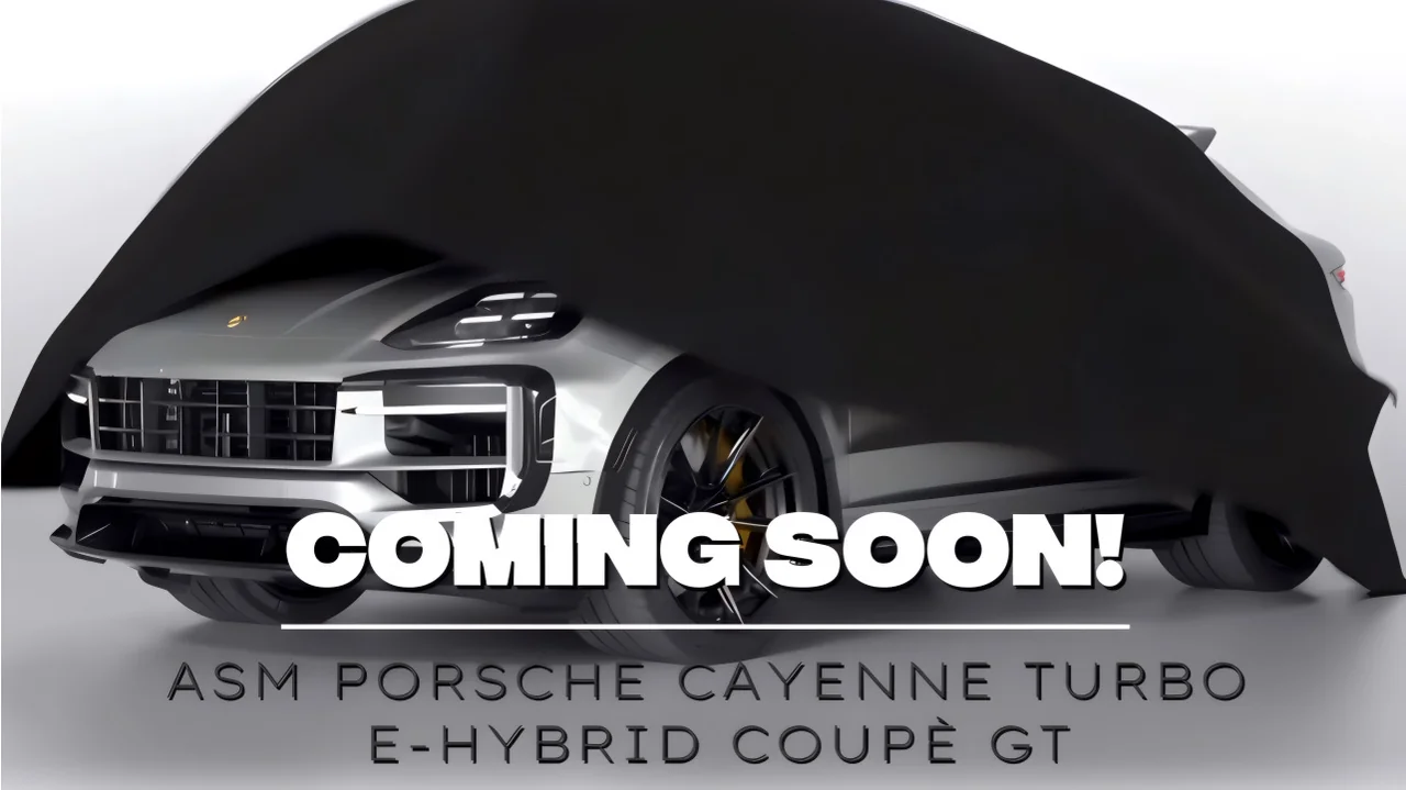 ASM Tuning teases the carbon fibre kit launch for the Porsche Cayenne E-Hybrid Coupe GT  with a covered vehicle preview