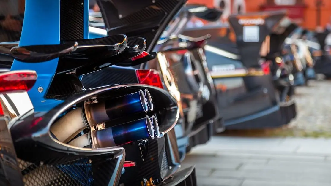 Supercar exhaust detail showcasing how a performance exhaust affects horsepower and sound.