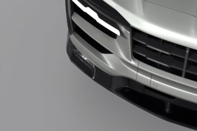 Porsche Cayenne Turbo GT Coupé Carbon Front Splitter Lip – ASM Design Dry pre-preg carbon fibre front lip for Cayenne Turbo GT Coupé Side Angle