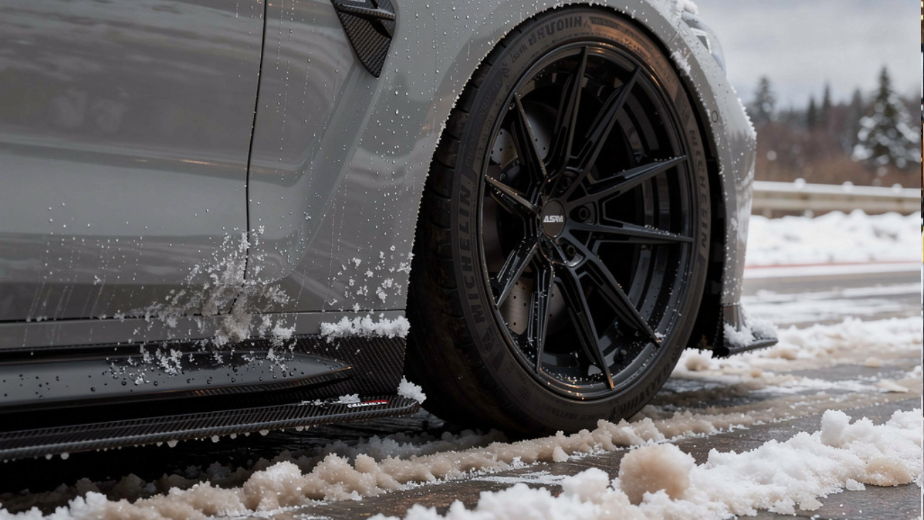 Protecting carbon fiber splitter, diffuser, and aero parts on a performance car during winter driving conditions